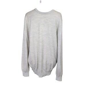 Reiss Wool Sweater Mens XL Gray Heather Lightweight Office Casual Preppy Layer